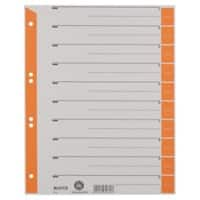 Leitz 1 tot 10 Tabbladen A4+ Oranje Oranje 10 tabs Karton 6 Gaten 1652 100 Stuks