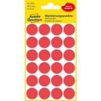 Avery Stickers 3004 Klevend Rood 4 Vellen à 24 Etiketten