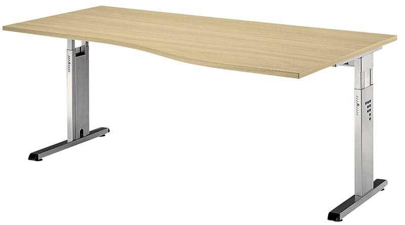 Hammerbacher Matrix VOS Hoogteverstelbaar Bureau Vrije vorm Ahorn C-Voet 1,800 (B) x 1,000 (D) x 850 (H) mm Spaanplaat, Staal