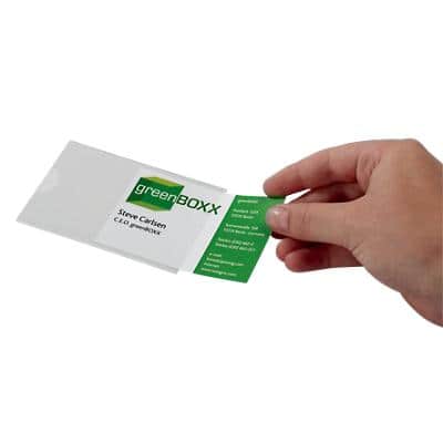 DURABLE Visitekaarthoezen Pocketfix Transparant Polyvinylchloride (PVC) 9,3 x 6,2 cm 100 Stuks