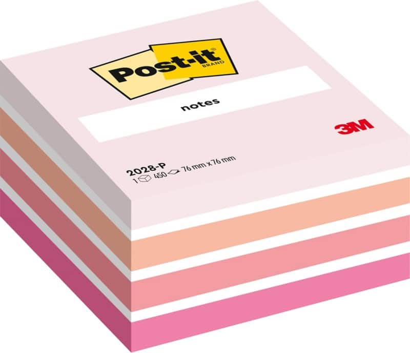 Post-it Notes Kubus 76 x 76 mm Pastelroze 450 Vellen
