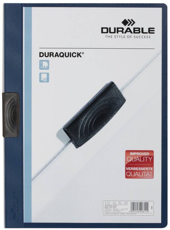 DURABLE Klemmap 2270-07 A4 Donkerblauw Plastic 22,5 x 31 cm