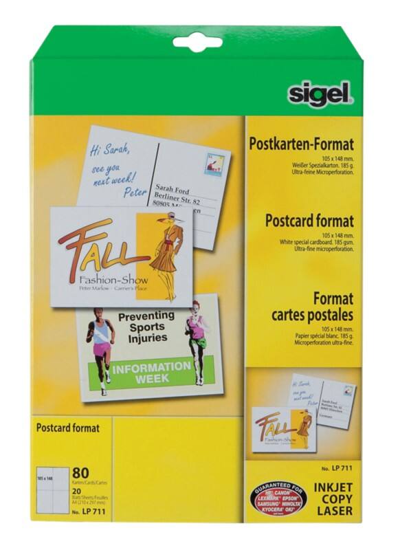 Sigel Briefkaarten LP711 A6 185 g/m2 Wit