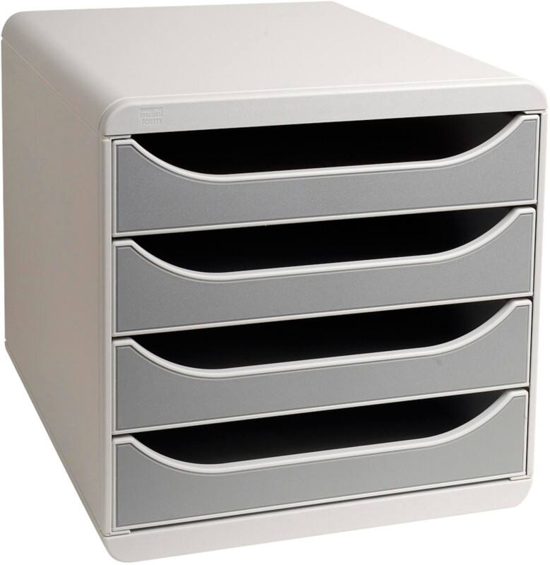 Exacompta Ladesysteem PS (Polystyreen) Grijs 4 Lades 27,8 x 34,7 x 26,7 cm