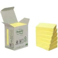 Post-it Sticky Notes 51 x 38 mm Geel 6 Stuks à 100 Vellen Recycled 100%"