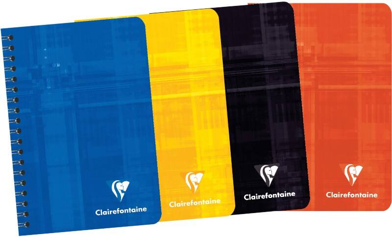 Clairefontaine Schrijfblok A7+ Geruit Spiraal gebonden Gelamineerd karton Kleurenassortiment Niet geperforeerd 100 Pagina's