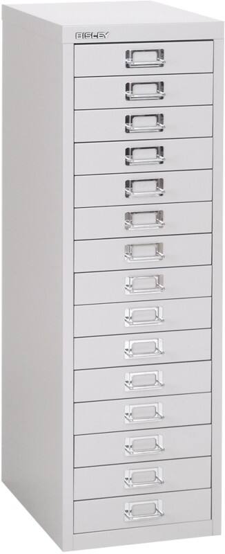 Bisley Meerladenkast 15 Lades Grijs 279 x 408 x 940 mm