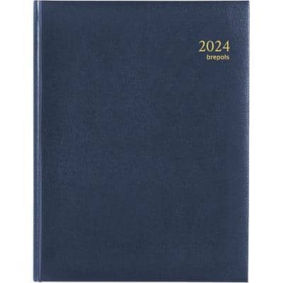 Brepols Agenda Timing 2023 A5 1 Week per 2 pagina's Kunstleer Blauw 4-talig NL, DU, FR, EN