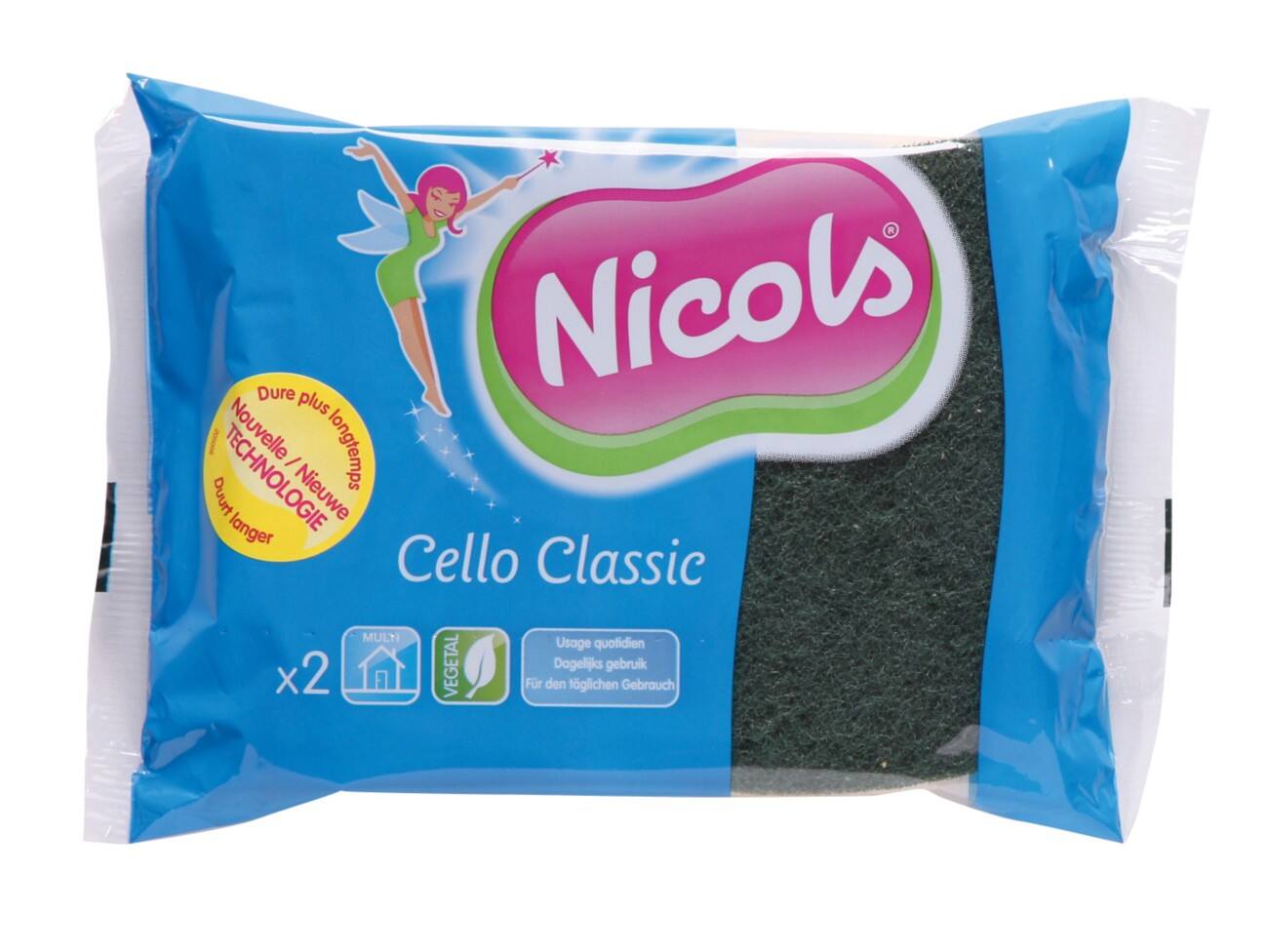Nicols Schuurspons Cellulose normaal gebruik 2 Stuks