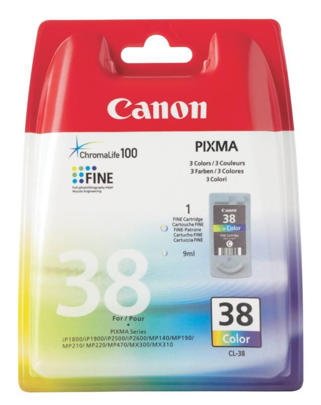 Canon CL-38 Origineel Inktcartridge Cyaan, magenta, geel