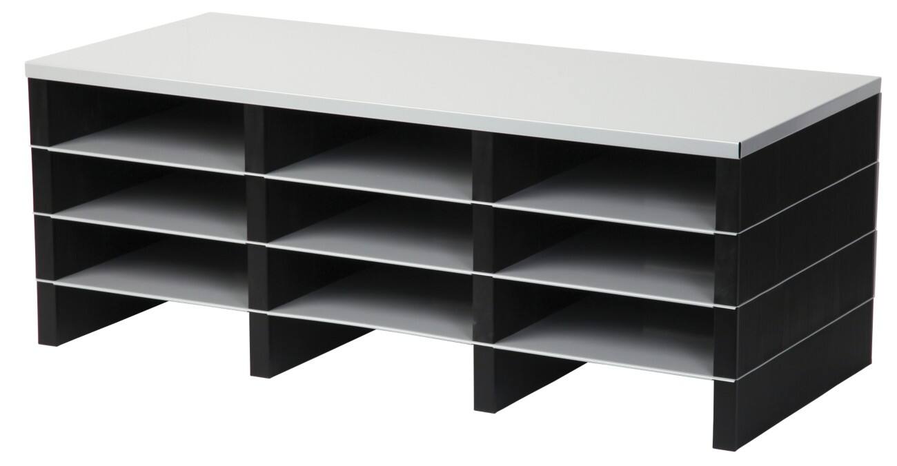 Paperflow Beginelement voor sorteerunit 3 x 3 vakken Grijs, zwart Aluminium 75 x 23,2 x 32,8 cm