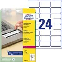 Avery L6146-20 Verzendetiketten Permanent 63,5 x 33,9 mm Wit 20 Vellen van 24 Etiketten