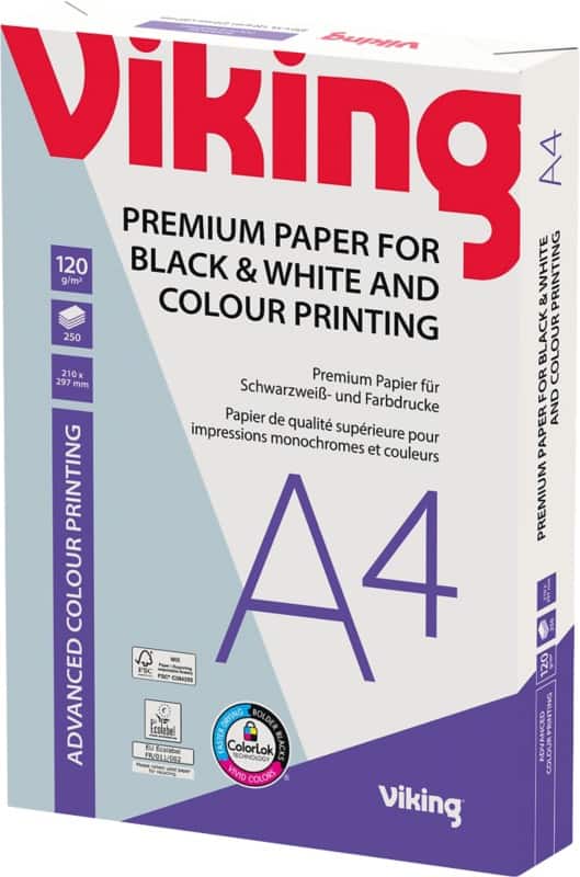 Omgekeerd Portiek Of later Viking Colour Print A4 Kopieerpapier Wit 120 g/m² Glad 250 Vellen | Viking  Direct NL