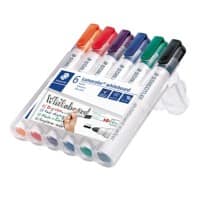 STAEDTLER Nee Whiteboard-marker Kleurenassortiment Medium Ronde punt 2 mm 6 Stuks