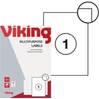 Viking Multifunctionele etiketten 4532427 Zelfklevend A4 Wit 210 x 297 mm 100 Vellen à 1 Etiket