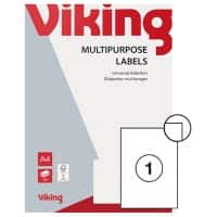 Viking Multifunctionele etiketten 4532427 Zelfklevend A4 Wit 210 x 297 mm 100 Vellen à 1 Etiket