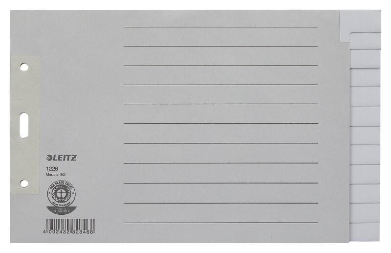 Leitz Blanco Blanco tabbladen Gerecycled A5 Grijs 12 tabs 100 g/m² Karton 3 Gaten 1226  