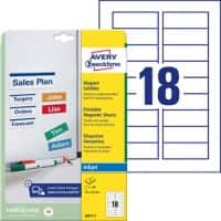 Avery Magneetetiketten J8871-5 A4 Wit 78 x 28 mm 5 Vellen à 18 Etiketten