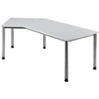 Hammerbacher Hoogteverstelbaar Bureau Vrije vorm 4 voeten 2.100 (B) x 1.130 (D) x 760 (H) mm Aluminium, Hout, Kunststof, Spaanplaat
