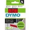 Dymo D1 S0720570 / 45017 Authentiek Labeltape Zelfklevend Zwart op rood 12 mm x 7m