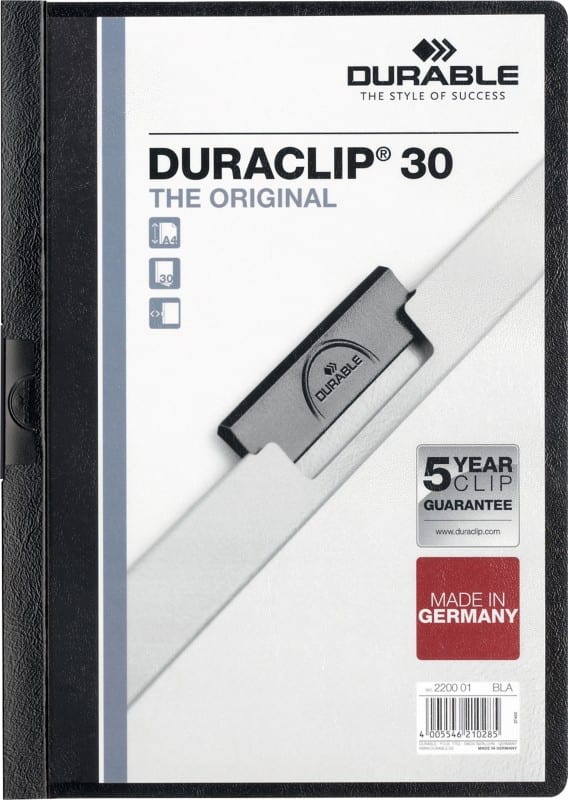 DURABLE Duraclip Klemmap 30 Vellen A4 Zwart