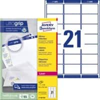 Avery L7160-250 Adresetiketten Zelfklevend 63,5 x 38,1 mm Wit 250 Vellen à 21 Etiketten