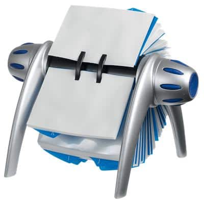 DURABLE Visifix® Flip Visitekaartsysteem Zilver, blauw Speciaal 400 kaartjes Kunststof 21,5 x 18,5 x 12 cm