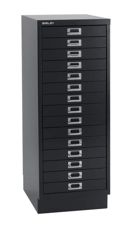 Bisley Meerladenkast 15 Lades Zwart 279 x 408 x 940 mm
