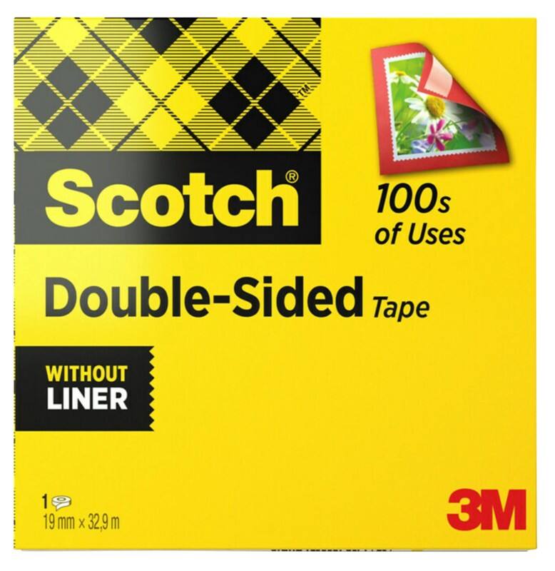 Scotch Dubbelzijdige Tape Transparant Plakband Zonder schutlaag 19 mm x 33 m