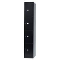 Bisley Staal Garderobe 4 Deuren 1 kluis Sleutel 305 x 457 x 1.802 mm Zwart