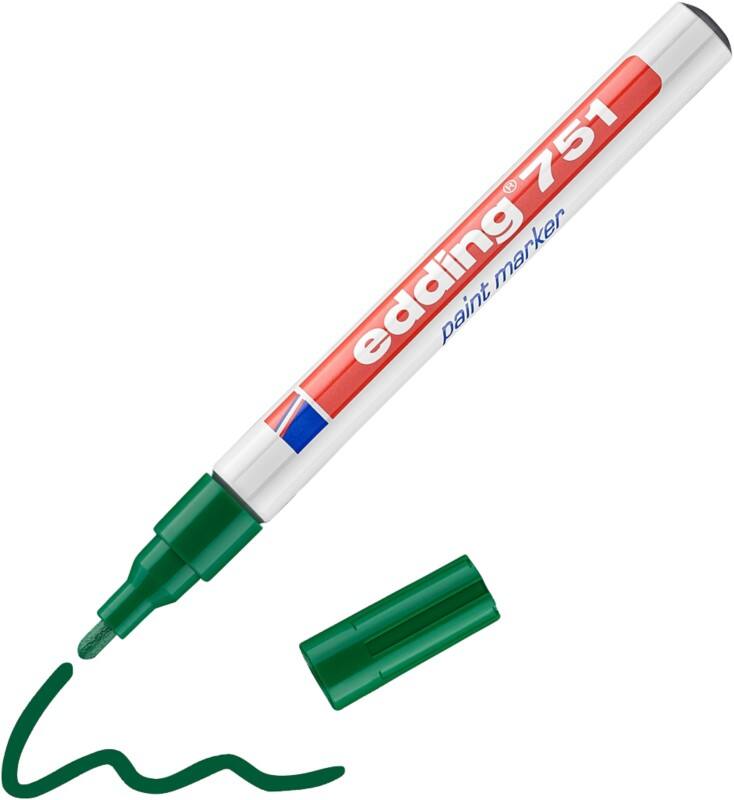edding 751 Permanent Lakmarker Groen Medium Ronde punt 1 - 2 mm Waterbestendig