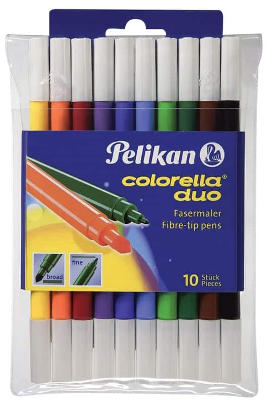 Pelikan Colorella duo Viltstift 1 - 2 mm Medium Kleurenassortiment C407 10 Stuks