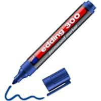 edding 300 Permanent marker  Medium Ronde punt 1,5 - 3 mm Blauw Navulbaar Waterbestending