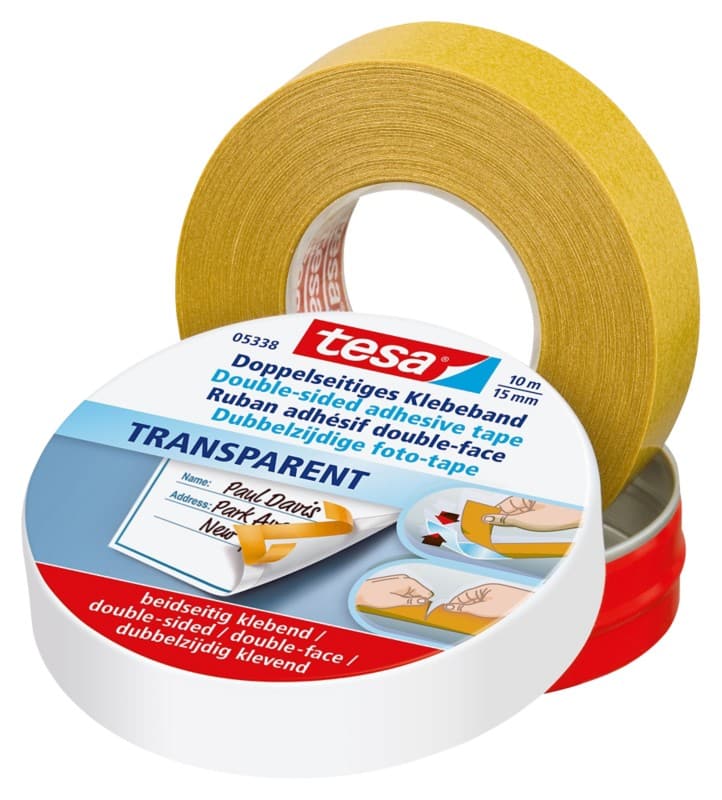 tesa Dubbelzijdige tape 5338 Transparant 15 mm (B) x 10 m (L) PP (polypropeen)