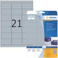 HERMA Etiketten 4113 Klevend A4 Zilver 63,5 x 38,1 mm  25 Vellen à 21 Etiketten