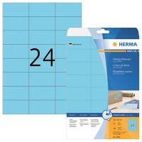 HERMA Laser Etiketten 4468 Klevend A4 Blauw 70 x 37 mm  20 Vellen à 24 Etiketten