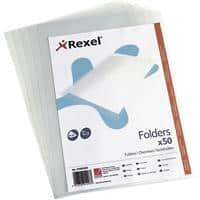 Rexel L-vormige mappen 21780090 A4 Transparant PVC 140 Micron 22 x 31,5 cm 50 Stuks