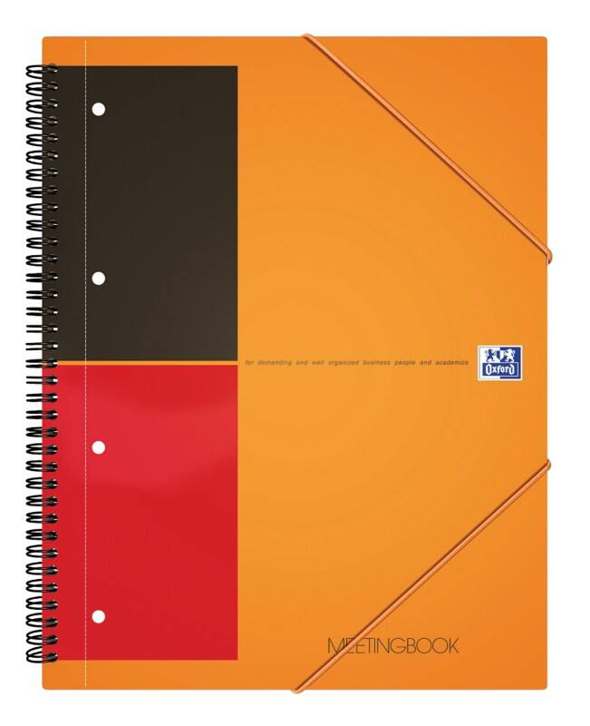 OXFORD International Collegeblok met spiraal A5+ Gelinieerd Spiraalbinding Polypropyleen Oranje Geperforeerd 160 Pagina's 80 Vellen
