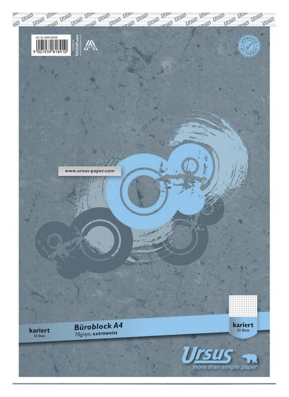 Ursus Style Notitieblok A4 Geruit Geniet Papier Grijs Geperforeerd  100 Pagina's 50 Vellen