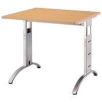 Hammerbacher Future VFS Hoogteverstelbaar Bureau Rechthoekig Beuken C-Voet 800 (B) x 800 (D) x 850 (H) mm Spaanplaat, Staal