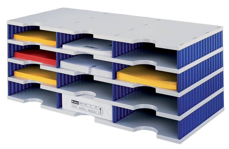 Styro styrodoc trio Sorteerstation Grijs, blauw C4 72,3 x 33,1 x 29,3 cm