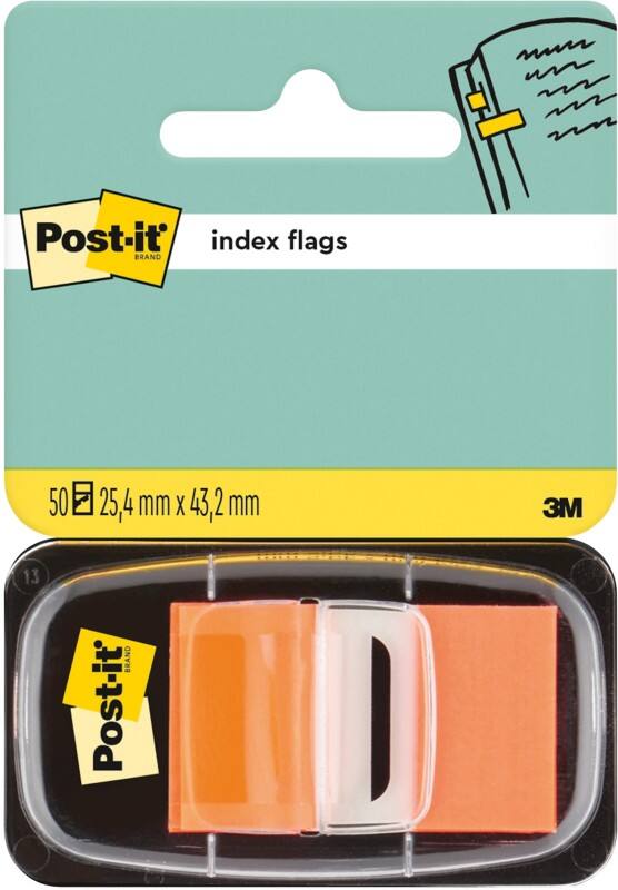 Post-it Indexen Rechthoekig 2,54 x 4,32 cm Oranje 680-4 50 Strips