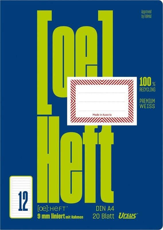 Ursus Green OE Schrift A4 Gelinieerd Wit 12-A4/20 20 Vellen