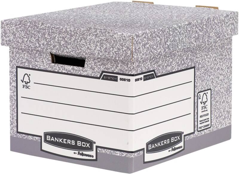 Bankers Box System Karton Archiefdoos Grijs 285 mm (H) x 390 mm (B) x 333 mm (D) 10 Stuks