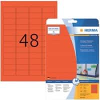 HERMA Etiketten 4367 Klevend A4 Rood 45,7 x 21,2 mm  20 Vellen à 48 Etiketten