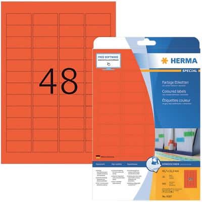 HERMA Multifunctionele Etiketten 4367 Rood Rechthoekig 45.7X21.2 mm