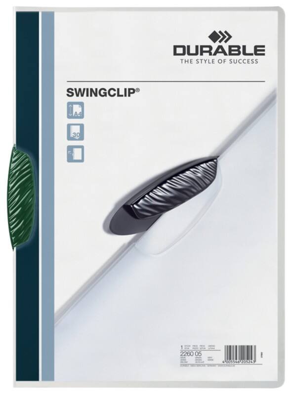 DURABLE Klemmap Swingclip A4 Groen Polypropyleen 22 x 31 cm