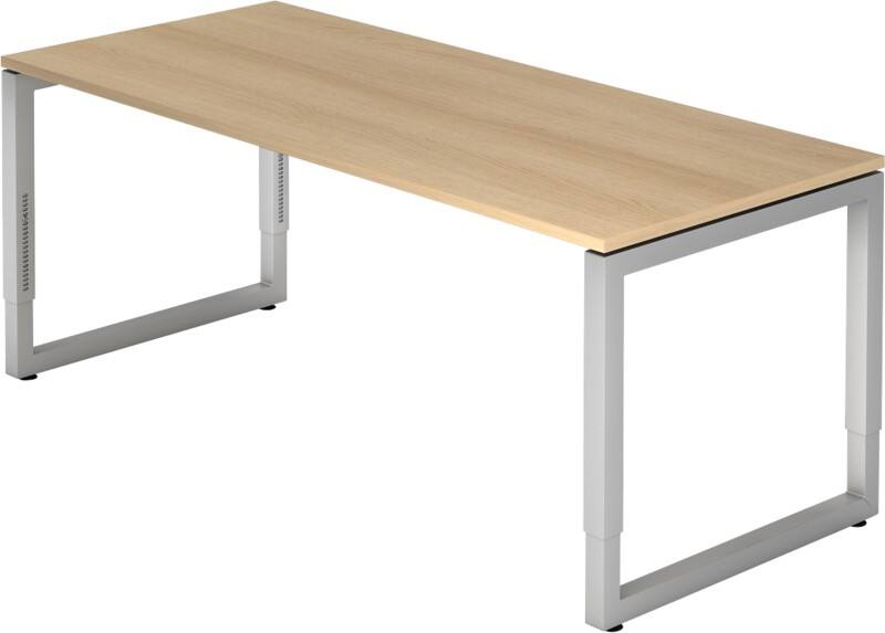Hammerbacher R Series VRS Hoogteverstelbaar Bureau Rechthoekig Eiken Wang 1.800 (B) x 800 (D) x 850 (H) mm Spaanplaat, Staal