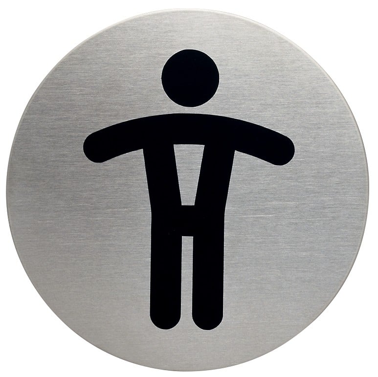DURABLE PICTO Pictogram Herentoilet Zelfklevend RVS (Roestvrij staal) 8,3 x 8,3 cm 4905
