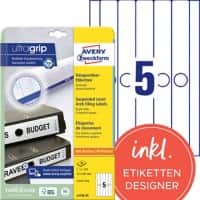 Avery Ultragrip Rugetiket L4756-25 Klevend A4 Wit 3,4 x 29,7 cm 25 Vellen à 5 Etiketten